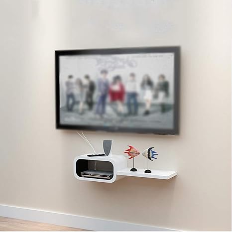 Amazon Co Jp 壁掛けテレビキャビネットテレビの背景壁飾り棚ルーターセットトップボックスゲーム機器収納キャビネット多機能収納棚 色 A ホーム キッチン