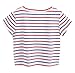 SheIn Women's Casual Round Neck Short Sleeve Striped Crop Top