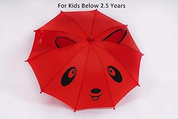 Multi-Coloured Animal Design Small Umbrella for Kids Below 2.5 Years - Red