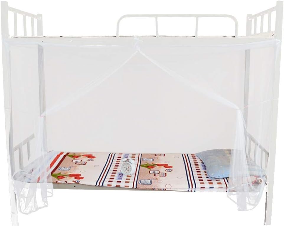 Wifehelper Mosquito Net, 4 Corner Post Bed Canopy Mosquito Net for Student Dormitory White Mosquito Netting (95x195x150cm) - Image 5