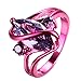 RongXing Jewelry 2016 New Amethyst Diamond Ring,14KT Gold Red 