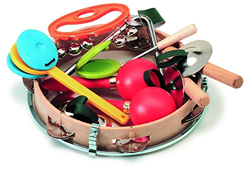 Gitre 5004 Pair of Castanets with 7 Other Rhythmical and Percussion Instruments Luxury Package Mini Set