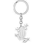 WEVENI Stainless Steel Cute Frog Keyring Key Chain Rings Purse Bag Charms for Women Girls
