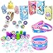 JOYIN Unicorn Party Favors Supplies Set of 144 Includes Headbands, Goodie Bags, Cupcake Toppers and Wrappers, Necklace, Sticker, Keychain, Bracelet, Tattoos, Stamp for Birthday Party Decorations