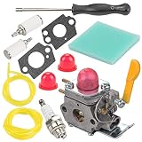 Mckin SST25 Featherlite Carburetor fits C1U-W18 Weedeater Weed Eater FL20 FL20C FL25 FL26 SST25C SST25CE FX26 FX26S FX26SC MX550 MX557 XT260 XT700 TE475 Trimmer with Air Filter Tune Up Kit