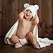 Bimboly Extra Soft Baby Bamboo & Cotton Hooded Towel + Bonus Bath Set | Antibacterial and Hypoallergenic | Keeps Baby Dry and Warm | Sized for Infant and Toddler | Baby shower Gift | White