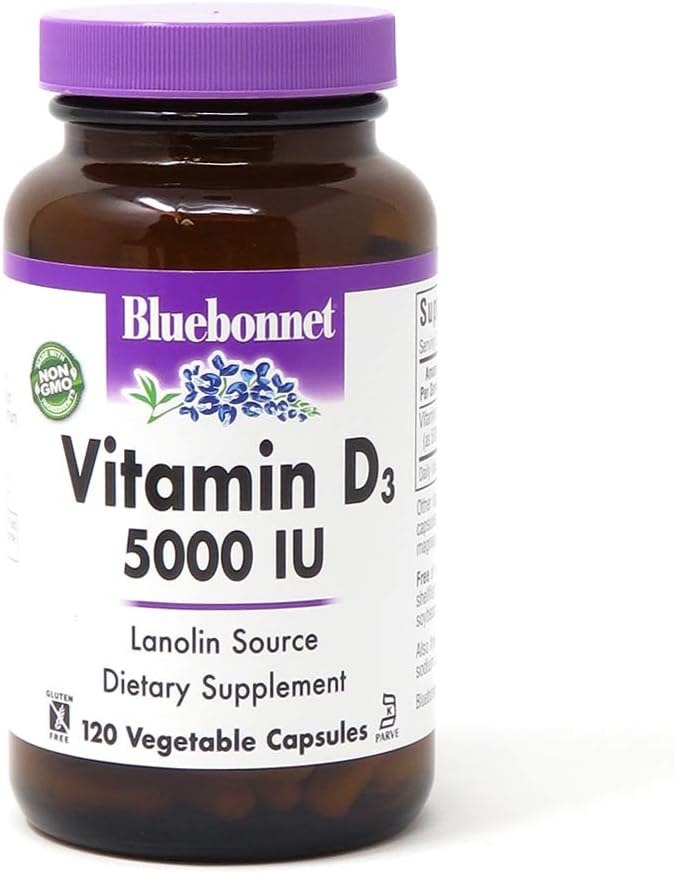 Vitamin D3 5000 IU Vegetable Capsules, 120 Count