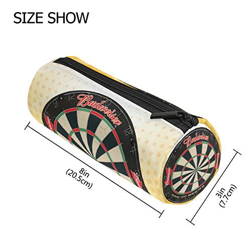 LORVIES Dartboard Pencil Case Cylinder Shape Pen Stationery Pouch Bag Cosmetic Makeup Bag - Thumbnail 4
