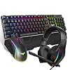 HAVIT Wired Mechanical Keyboard Mouse Headset Kit, Blue Switch Keyboards, Gaming Mouse & RGB Headphones for Laptop…