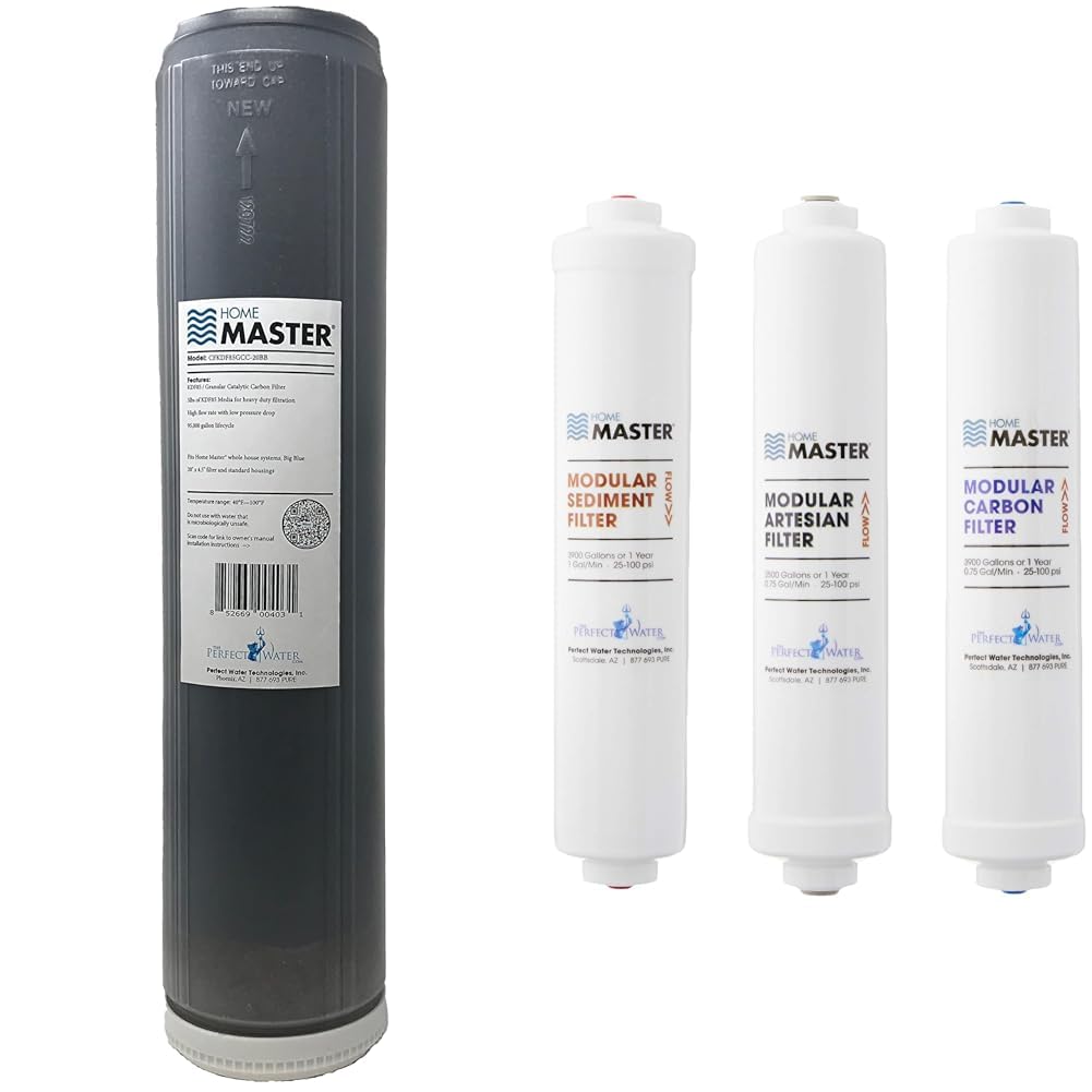 Home Master CFKDF85GCC-20BB Replacement Filter, Fits Big Blue, 20" x 4.5" Heavy duty & ISetTMA8 Artesian And HydroGardener Replacement Water Filter Change Set, White Image