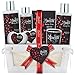 Spa Gift Basket for Women & Girls, Best Gift Idea for Christmas, Valentines & Mothers Day, Berry Kiss Bath and Body Set Includes Bubble Bath, Body Lotion, Bath Salt, Message Oil, Bath Bombs and Candle