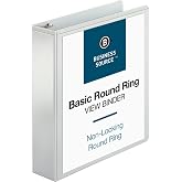 Business Source 2" Round-Ring View Binder