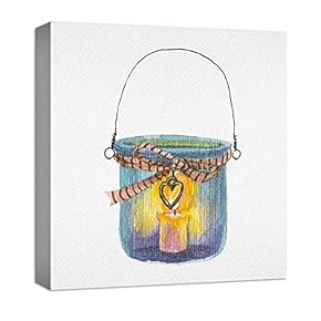 Canvas Wall Art for Living Room,Bedroom Home Artwork Paintings Cute Night-Light Ready to Hang - 12x12 inches