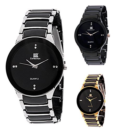 iik collection watches analogue black dial men's and boys watch(pack of 3)