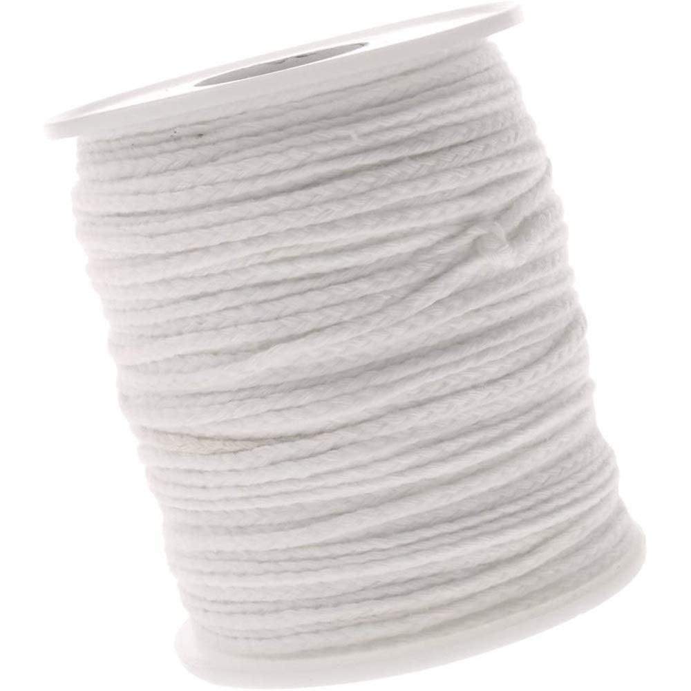 POFET Organic Spool Of Cotton Square Braid Candle Wick Natural Cotton Candle Wick Core Wax DIY Craft Candles Making Supplies For Candle Making 61m
