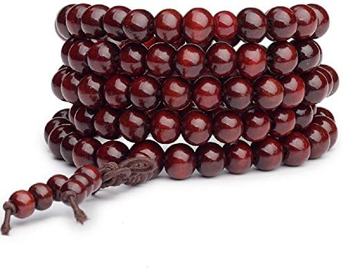 TM Vintage Sandalwood Buddhist Buddha Meditation 6mm 108 beads Wood Prayer Bead Mala Bracelet Women Men Link Wrist