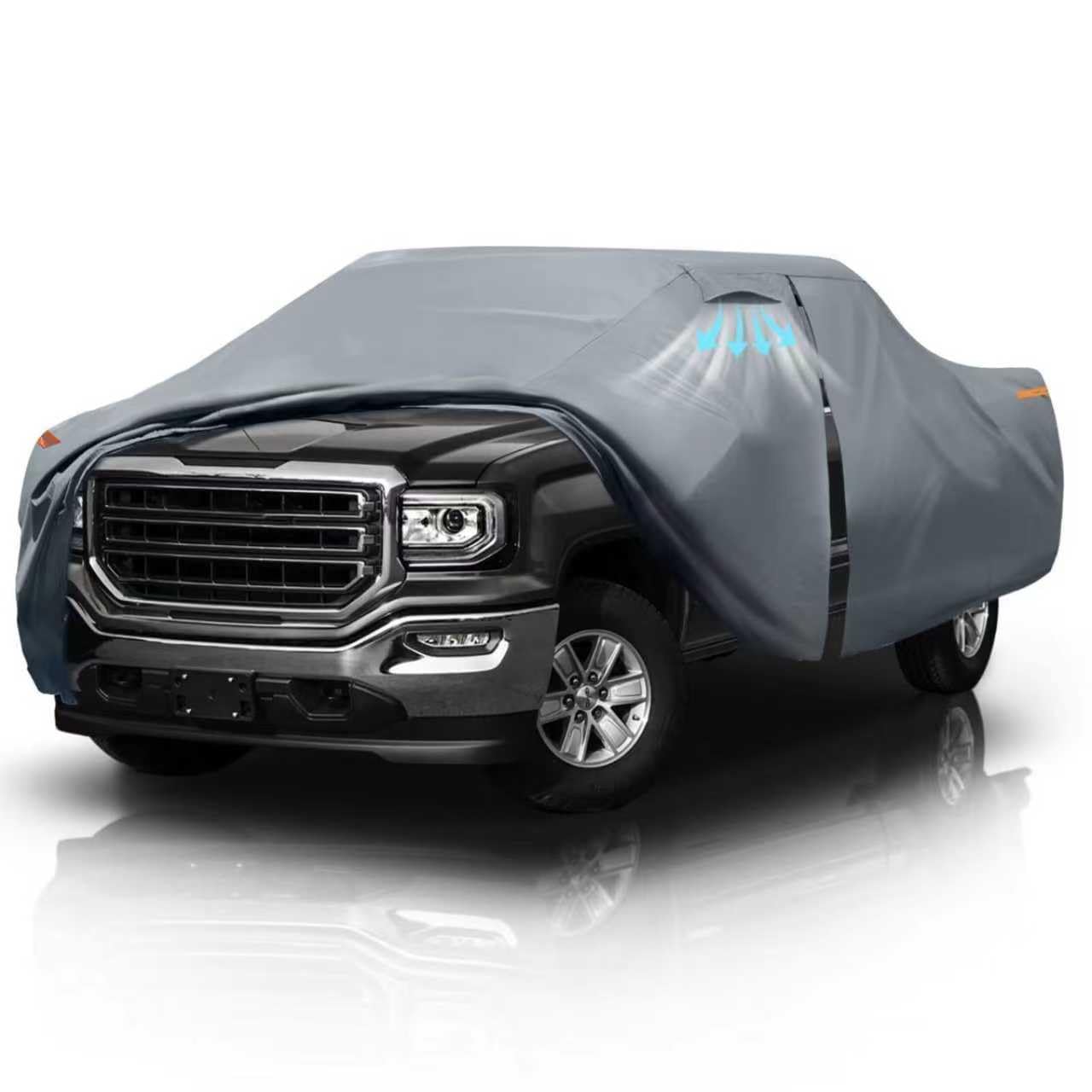 Photo 1 of Sierra Truck Cover Custom Fit 2002-2018 Regular Cab Long Bed(8.15') with Door Zipper, 10 Layers Outdoor Heavy Pickup Truck Cover Waterproof All Weather, Wind Dust Sun Protector.