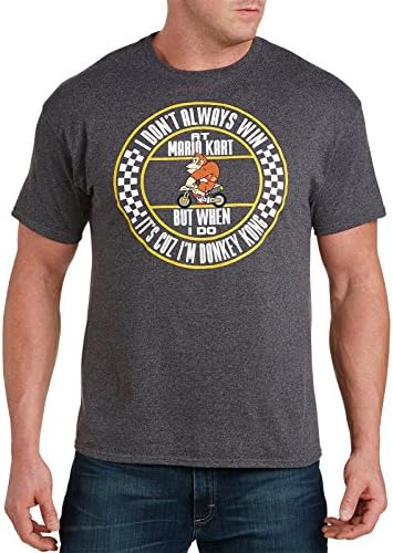 DXL Cuz I Am Donkey Kong Graphic Tee Charcoal Heather 4XTALL