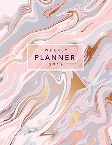 Weekly Planner 2019: Rose Gold Marble | 8.5 x 11 in | Weekly View 2019 Planner Organizer with Dotted Grid Pages + Motivational Quotes + To-Do Lists: Volume 1 (2019 Diaries)