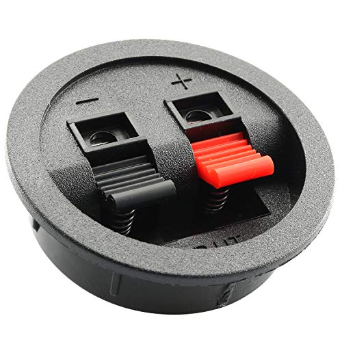 Magic&shell 5 PCS Audiopipe Round Pressfit Terminal Wire Cup Connector Speaker Box Subwoofer 2 Round Power Terminal Plates