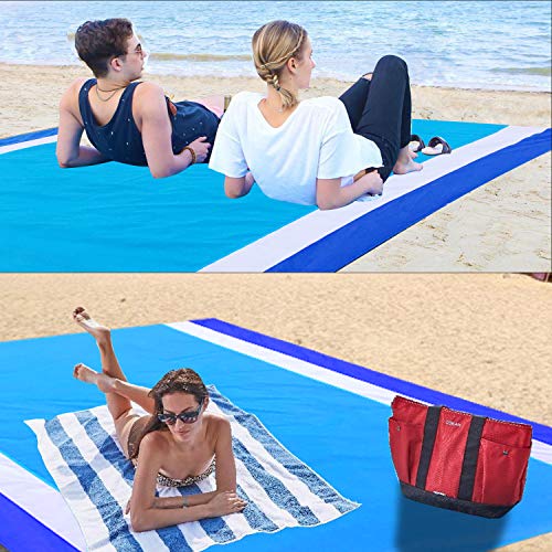 Beach Blanket,9x7ft Sand Free Beach Mat Big Lightweight Picnic Blanket Waterproof Handy Mat for Picnic Travel Camping Outdoor Events