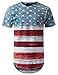 URBANCREWS Mens Hipster Hip Hop American Flag Longline T-shirt (Various Prints)