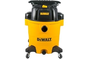 DEWALT 12 Gallon Poly Wet/Dry Vac, 5.5 HP Shop Vacuum Wet Vacuum Cleaner for Workshop, Jobsite, Commericial Area, Large Pick-Up Capacity, Yellow,DXV12P