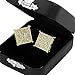 Men's Hip Hop Iced Out Medium Square Flat Screen Block Screw Back Stud Earring