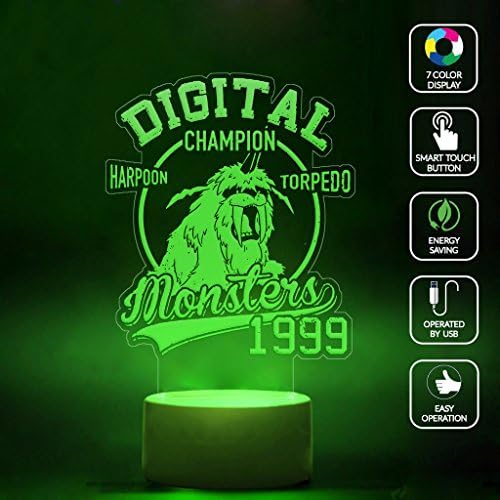 CMLART Pokemon Go Harpoon Torpedo Champion Monsters 1999 3d Lamp Night 7 Color Change Best Gift Night Light LED Furnish Desk Table Lighting Home Decoration Toys