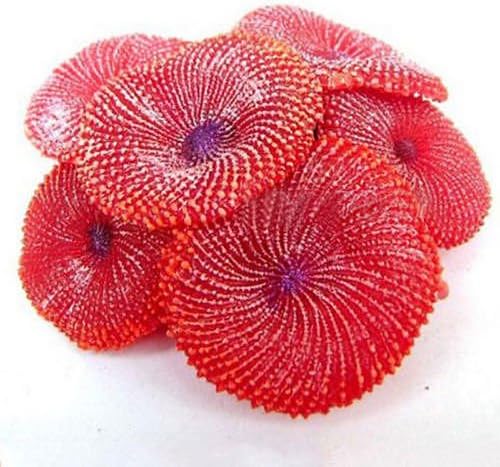 Red Coral Disk Plants Aquarium Fish Tank Landscape Decoration Glow Simulation Animal Plants Ornament no.45