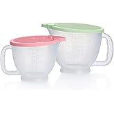 Tupperware Classic Mix-N-Store Pastel Pitcher Set (2 Pitchers, 2 Lids) | Plastic Pitcher Set (1L &amp; 2L), BPA Free Materials, Dishwasher-Safe, Secure Flip Top Lid for Pouring &amp; Baking