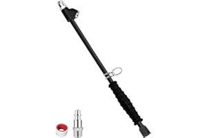 GODESON 15" Extended Reach Dual Head Air Chuck, 1/4" NPT Tire Inflator Nozzle with Quick Plug – Heavy Duty Air Compressor Chuck Kit for Semi, Truck, RV, Dually Tires, Close Flow Tire Chucks