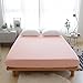 BuLuTu Cotton Deep Pocket Solid Fitted Bed Sheet Queen Pink-Breathable, Premium,Durable and Comfortable,Single Fitted Sheet Without Pillowcases