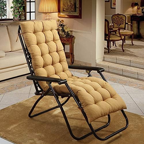 boyspingg Garden Sun Lounger Cushion Pad Recliner Chair Patio Indoor Outdoor Veranda Mattress 60 Inch (Yellow)