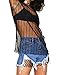 WuLun Women's Sexy Summer Street Paris Letter Print See Through Mesh T-Shirts Tops (Small, Striped)