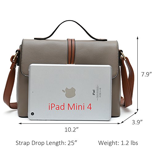 Stylish Cross Body Purses For Women Fashion Shoulder Bag Ladies Designer Handbag (Grey)