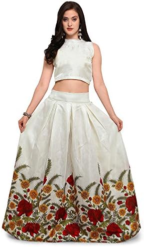 ethnic villaWomen's Satin Lehenga Choli (Free Size)