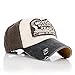 MuLuo Letter Fashion Vintage Caps Baseball Golf Cotton Adjustable Hat Coffee Color Edge Blue Headpiece