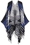ANDORRA Women's Vintage Soft Merino Wool Kimono Wrap Cardigan w/ Tassels