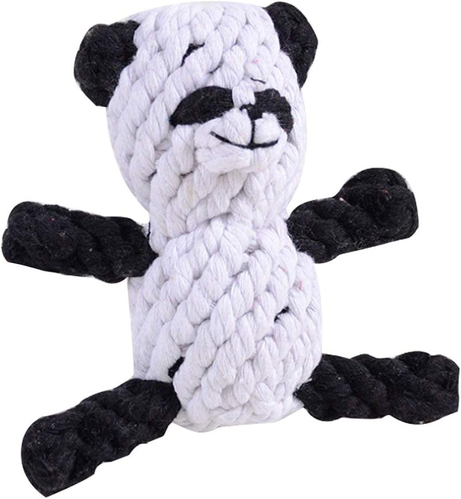 Willlly Cotton Rope Dog Toy (Panda) Puppy Clean Chic Rubber Toydental