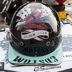 LBZHBHE Half Shell Skull Cap Helmet, Retro Baseball