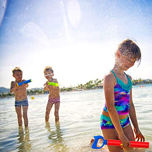 Kiztoys Water Gun for Kids Adults,4pcs Super Water Pistol Cool Summer 35cm Foam Pump Action Water Gun Toy 8m Range,Pool Beach Garden Lawn Water Fight,Gifts for Boys Girls