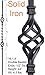 Satin Black 16.1.4 Double Basket Iron Baluster for Staircase Remodel, Box of 5