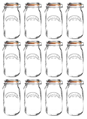 Click Here to See More Images Kilner Round Clip Top Jar, 1.5 Liter, Case of 12