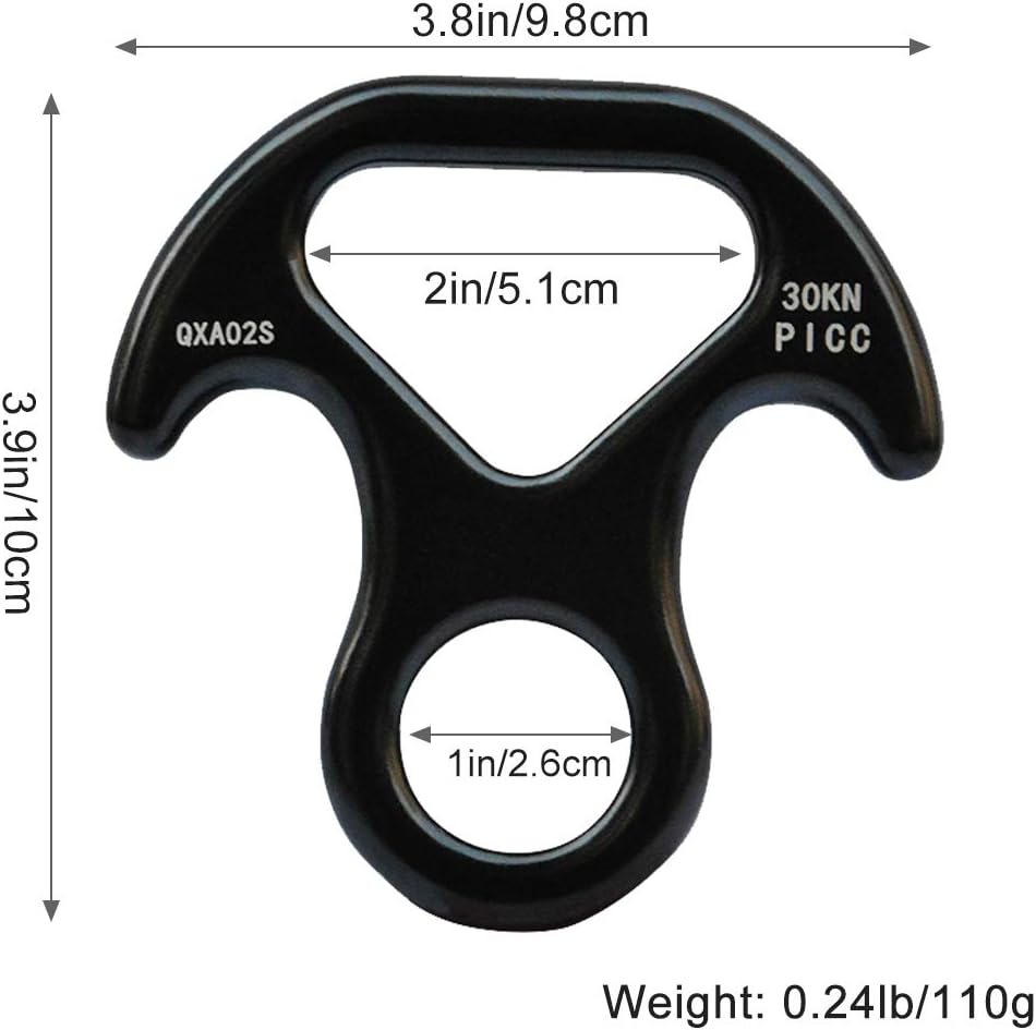 AOKWIT 30KN Rescue Figure, 8 Descender Large Bent-Ear Belaying and Rappelling Gear Belay Device Climbing for Rock Climbing Peak Rescue Aluminum-Magnesium Alloy (Black) : Sports & Outdoors