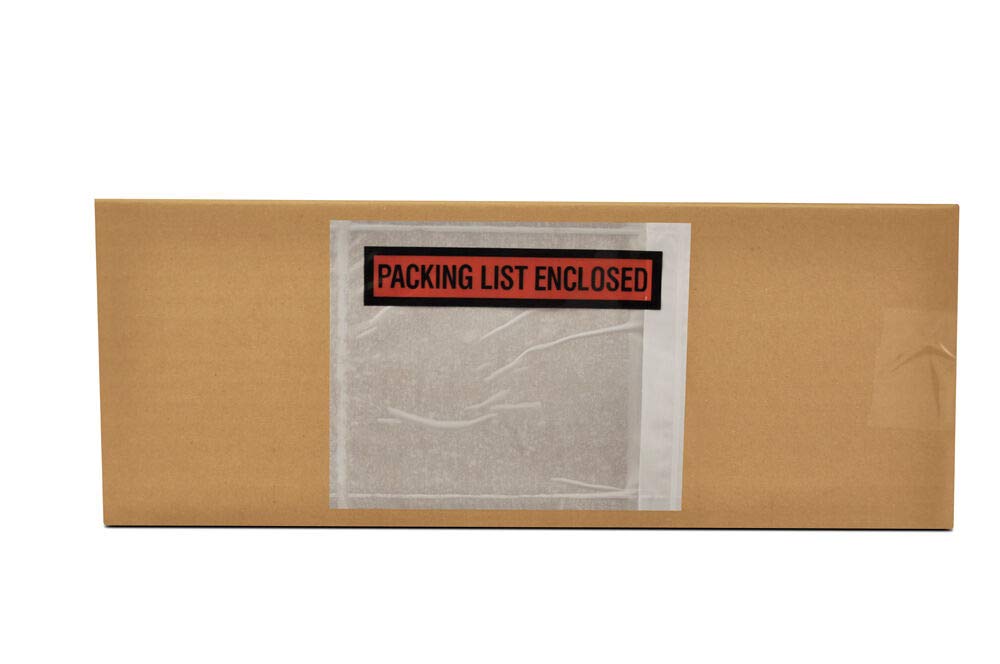Buy 5.5x10 Packing List Enclosed Pouches, Invoice Label Envelopes, Clear Orange, 5.5 x 10 inch