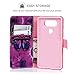 LG V20 Case, LG V20 Phone Case, Wallet Case Single Black Big Butterfly Cover Luxury PU Leather Magnetic Flip Slim Bumper Purple Pattern Kickstand Card Slots Protector with Stylus Pen Dust Plug ZSTVIVA