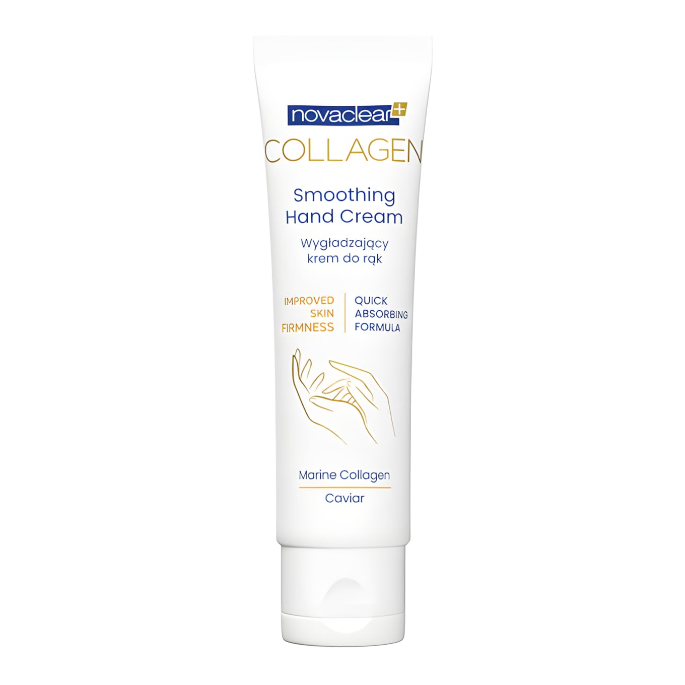 Novaclear Collagen Smoothing Hand Cream – Anti-Aging Hand Moisturizer with Marine Collagen, Caviar Extract & Vitamin E – SPF 10 UV Protection – Fast Absorbing – 50 ML