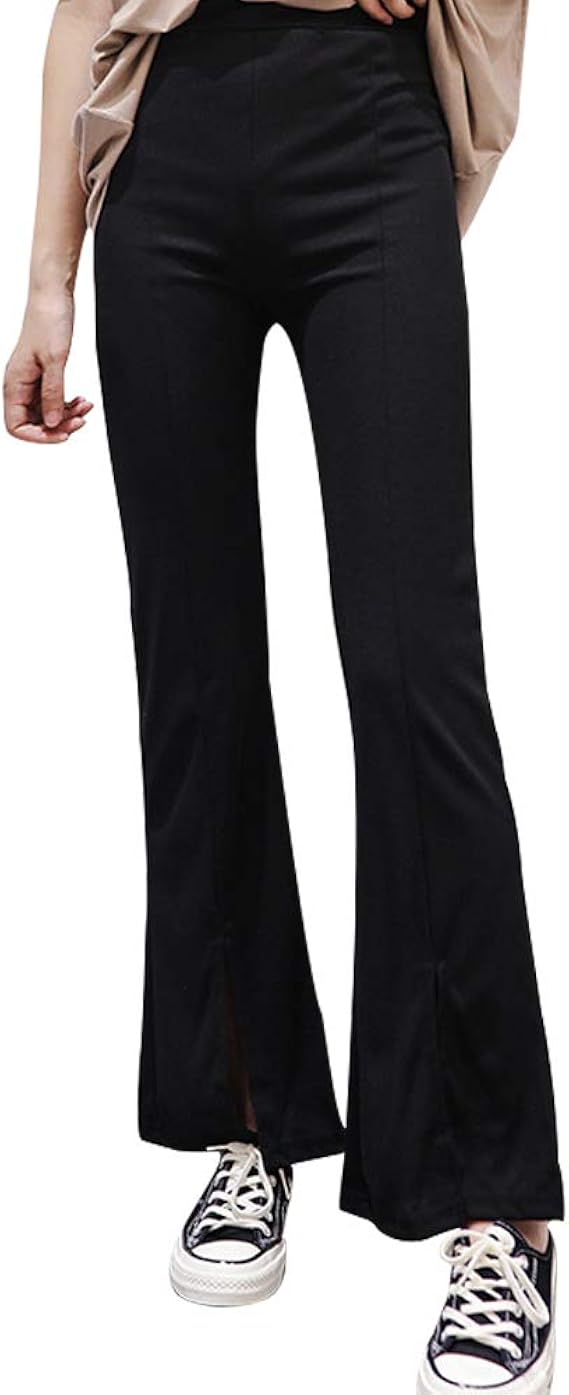 Amazon ロングパンツ レディース パンツ ワイドパンツ ハイウエスト ストレッチパンツ 細身 スリム マキシ丈 美脚 おしゃれ 無地 春夏秋 通勤 お出掛け ゆったり Black ロングパンツ 通販