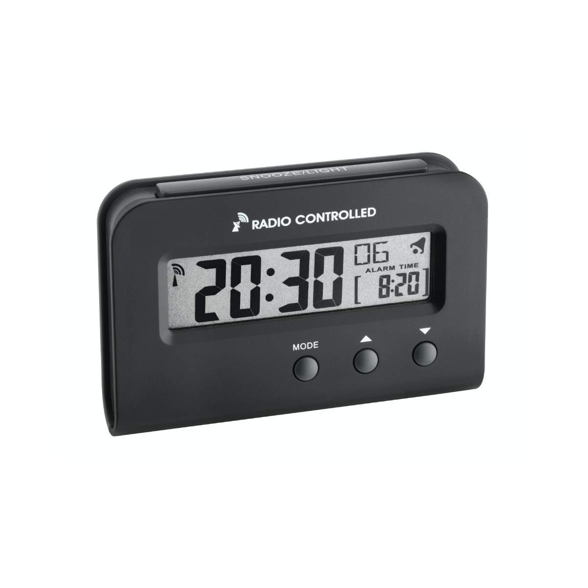 TFA Radio Controlled Alarm Clock, Black